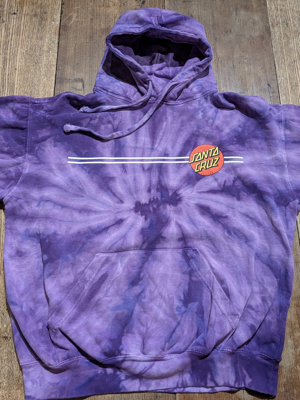Santa Cruz Skateboards Purple Tie-Dye Hoodie with Logo